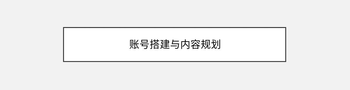 账号搭建与内容规划