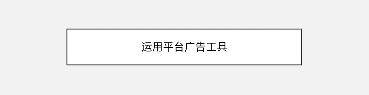 运用平台广告工具