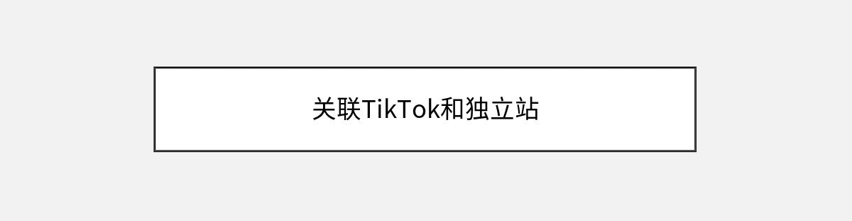 关联TikTok和独立站