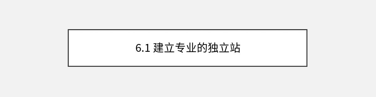 6.1 建立专业的独立站