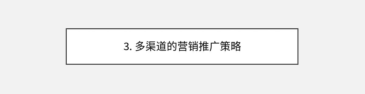 3. 多渠道的营销推广策略